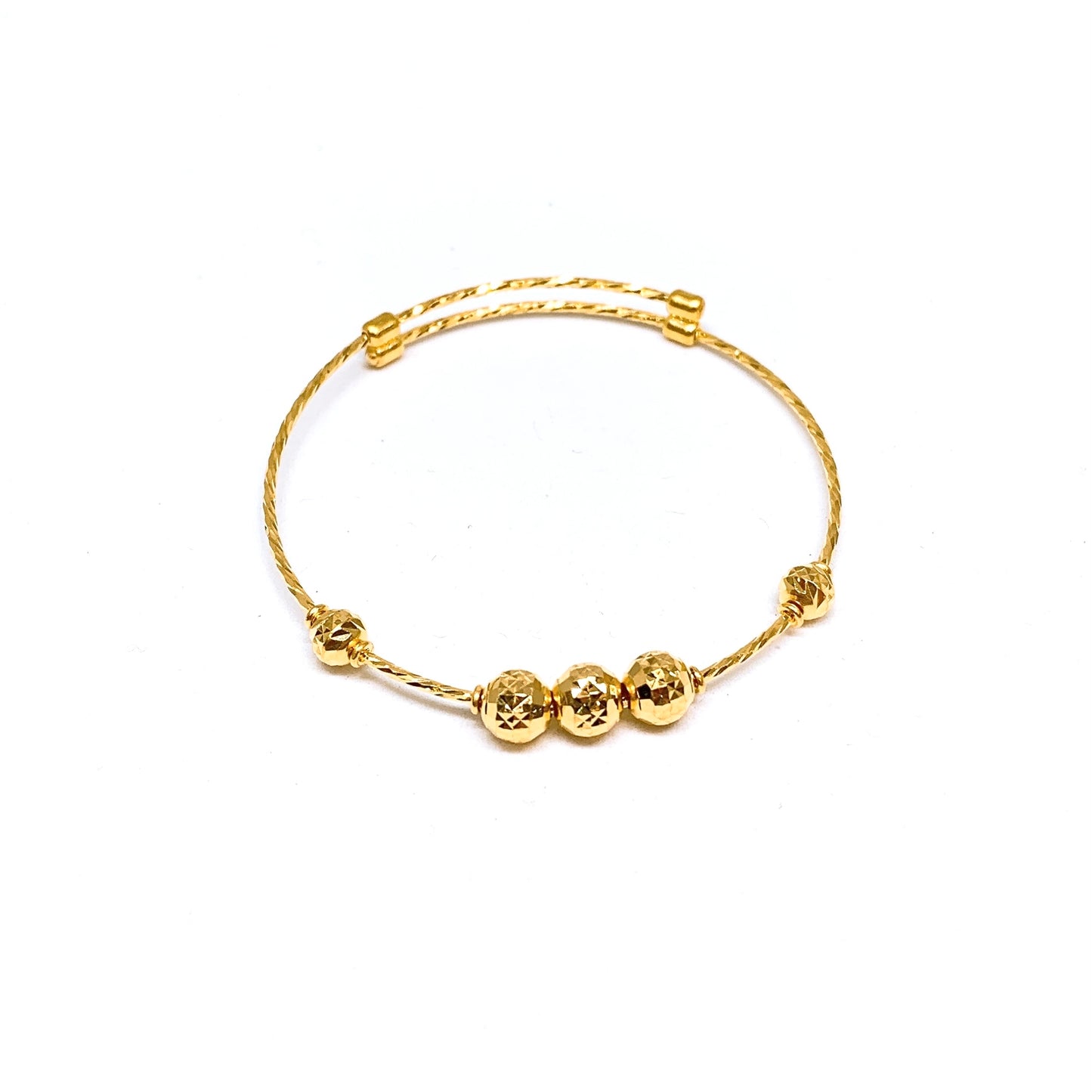 Adjustable Fine Baby Bangle ( Criss-Cross Cutting Beads )