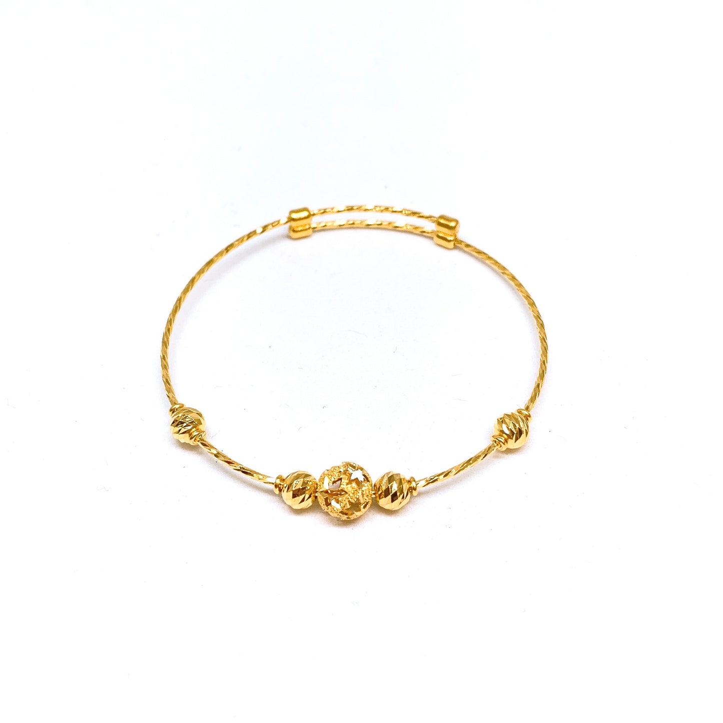 Adjustable Fine Baby Bangle ( Star Cut-Out & Cutting Beads )