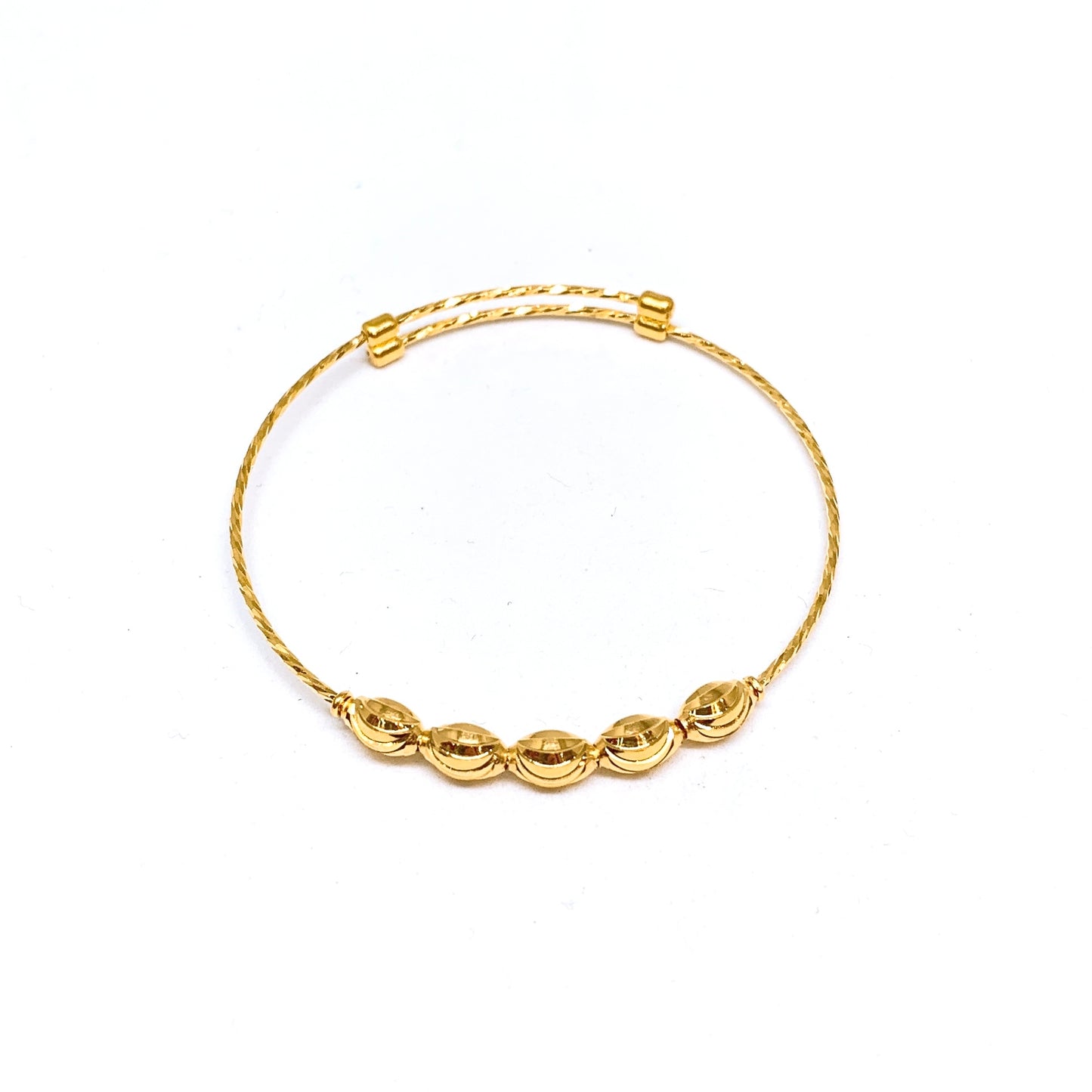 Adjustable Fine Baby Bangle ( Oval Cutting Beads )