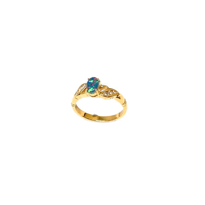 Yellow Gold Oval Cut Opal Ring