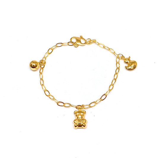 Dangling Charms Baby Bracelet ( Bell, Bear, Duck )