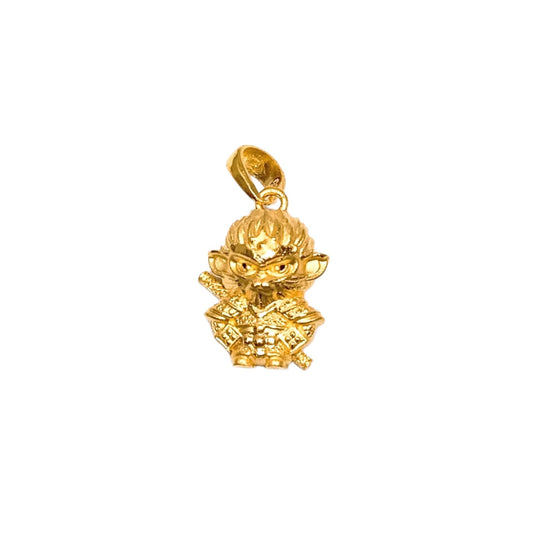 3D Sun Wu Kong With Golden Rod Pendant ( Standing )