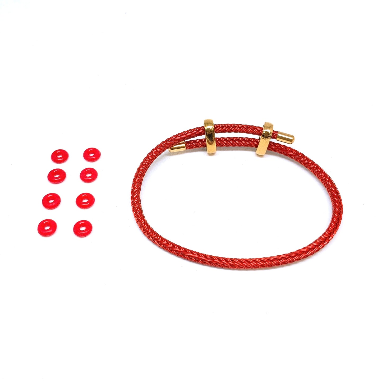 Red Adjustable Woven Bracelet ( Water Resistant )