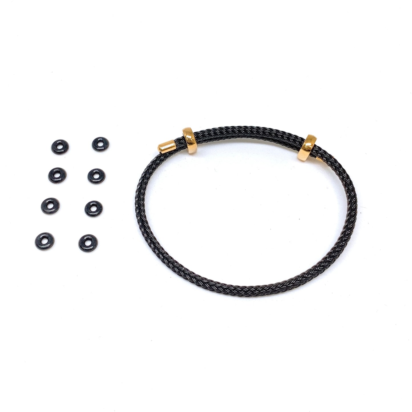 Black Adjustable Woven Bracelet ( Water Resistant )