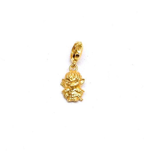 3D Sun Wu Kong With Golden Rod Dangling Charm