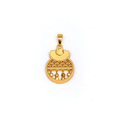 Laser Cut Ingot Abacus Round Pendant