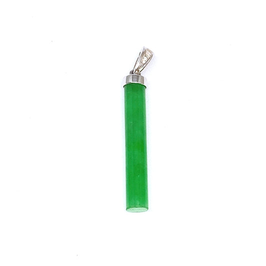 Jade Rod Pendant ( White Gold and Diamonds )