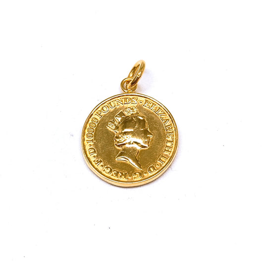 Hollow Queen Coin Medallion Pendant