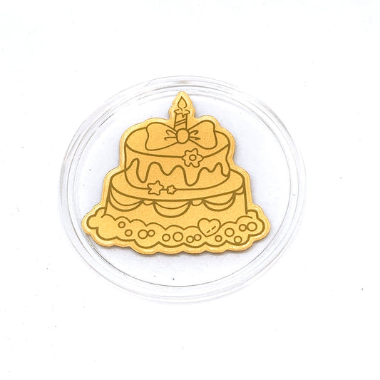 Pure Gold Stickers - Birthday Cake ( 0.1g )