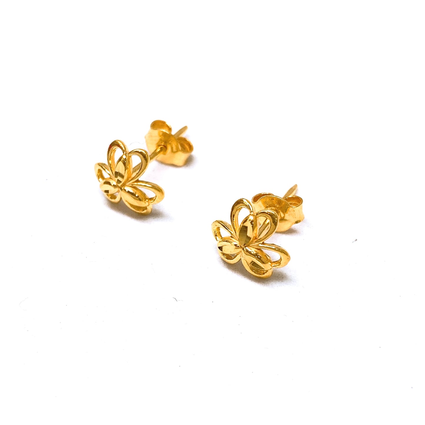 Three Petal Floral Earring Studs