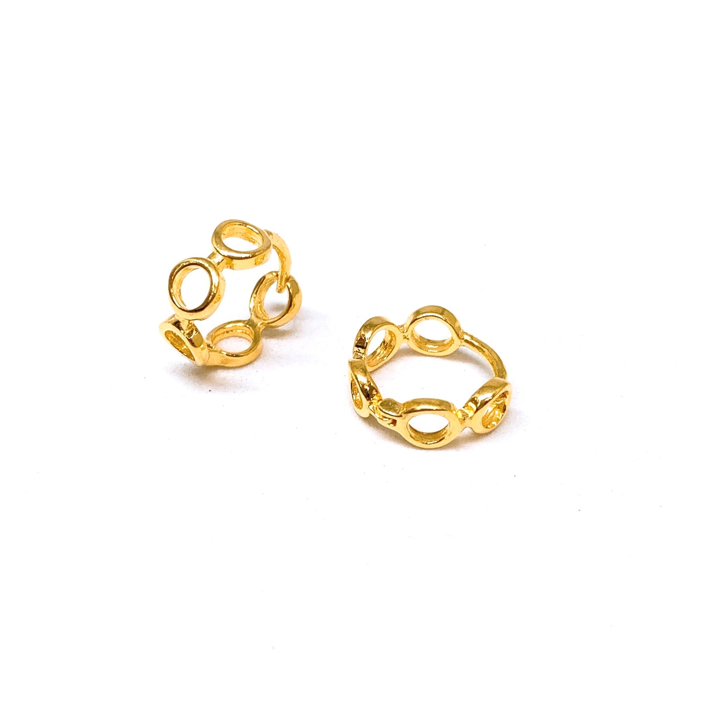 Polished Circle Cut-Out Earring Hoops