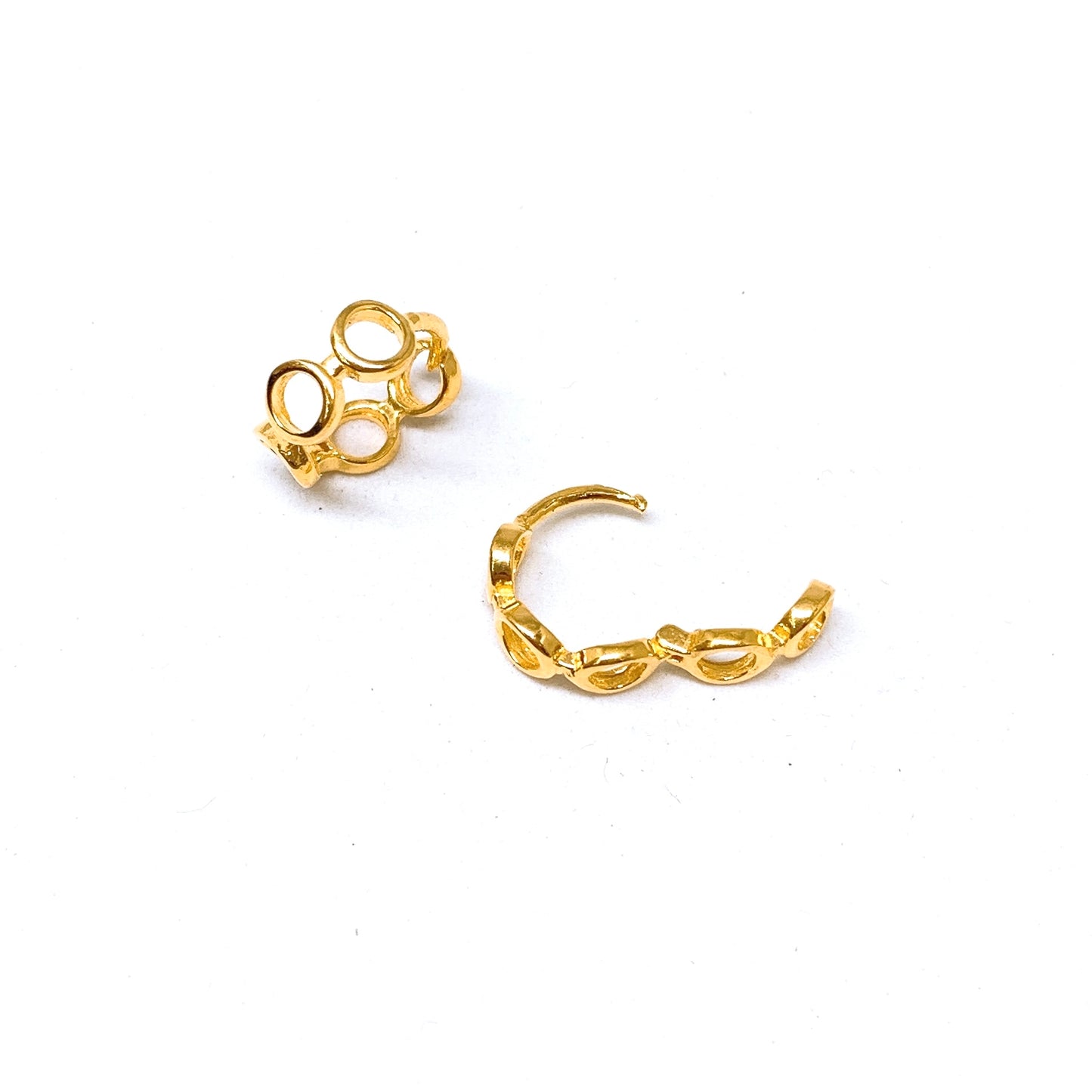 Polished Circle Cut-Out Earring Hoops