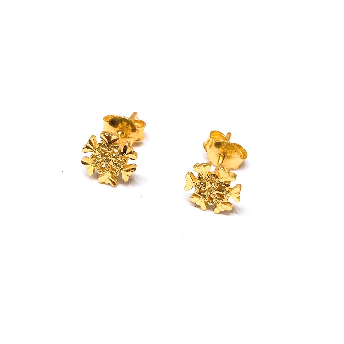 Shimmer Snowflake Earring Studs