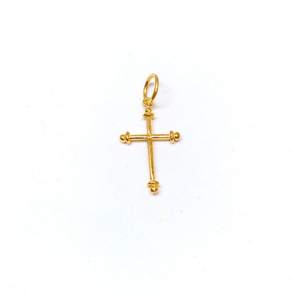 Bead Edge Cross Pendant