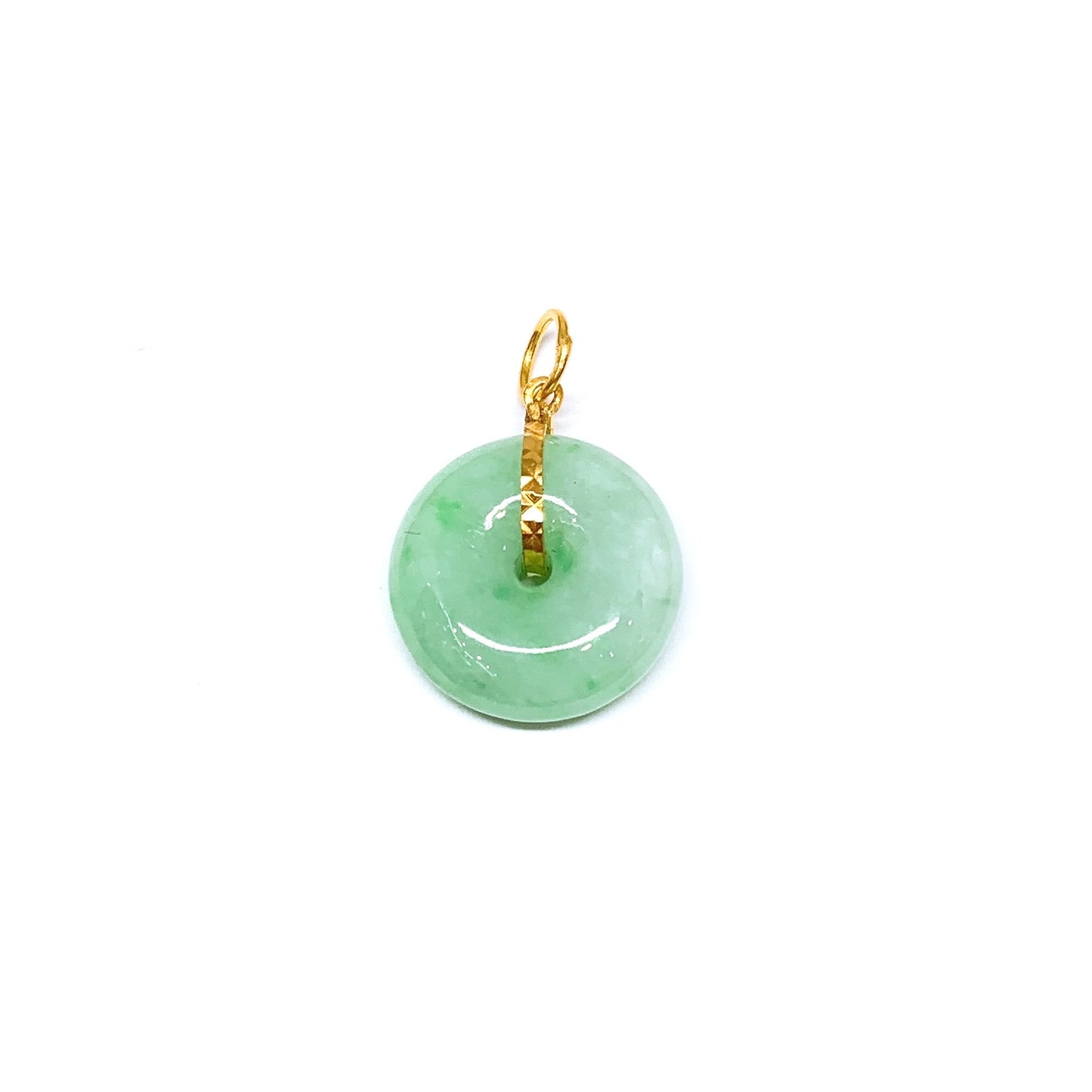 Petite Jade Donut Pendant ( Yellow Gold )