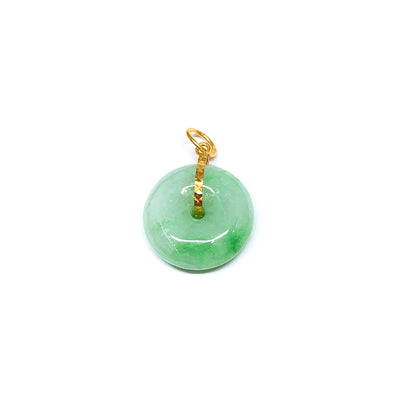 Petite Jade Donut Pendant ( Yellow Gold )