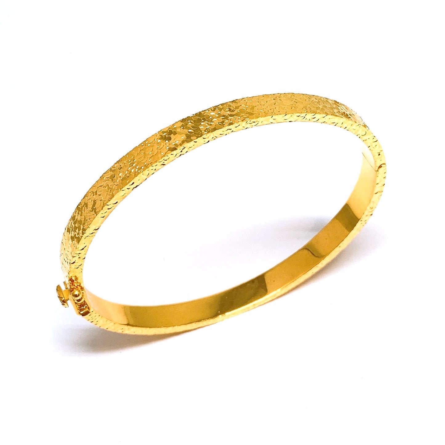 Crushed Ice Flat Bangle - Oval