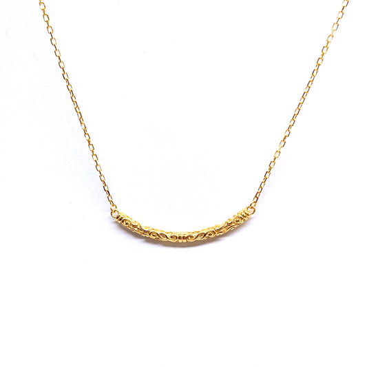 Curved Golden Rod Necklace Set