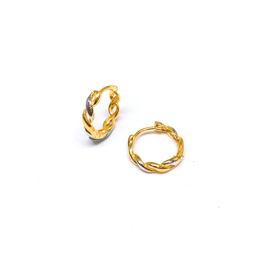 Two Tone Entwined Earring Hoops