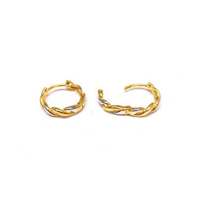 Two Tone Entwined Earring Hoops