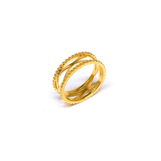 Millgrain Criss Cross Ring