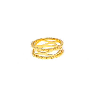 Millgrain Criss Cross Ring