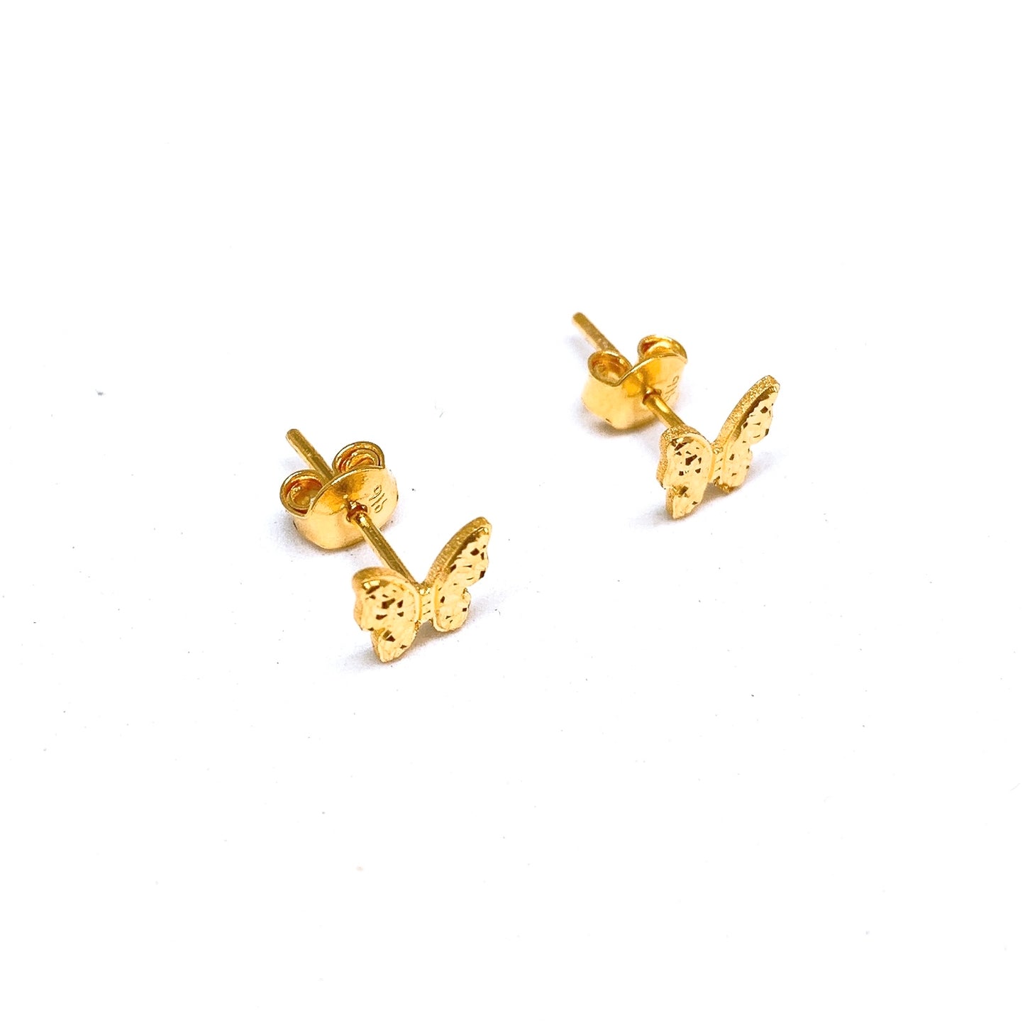 Crushed Ice Butterfly Earring Studs