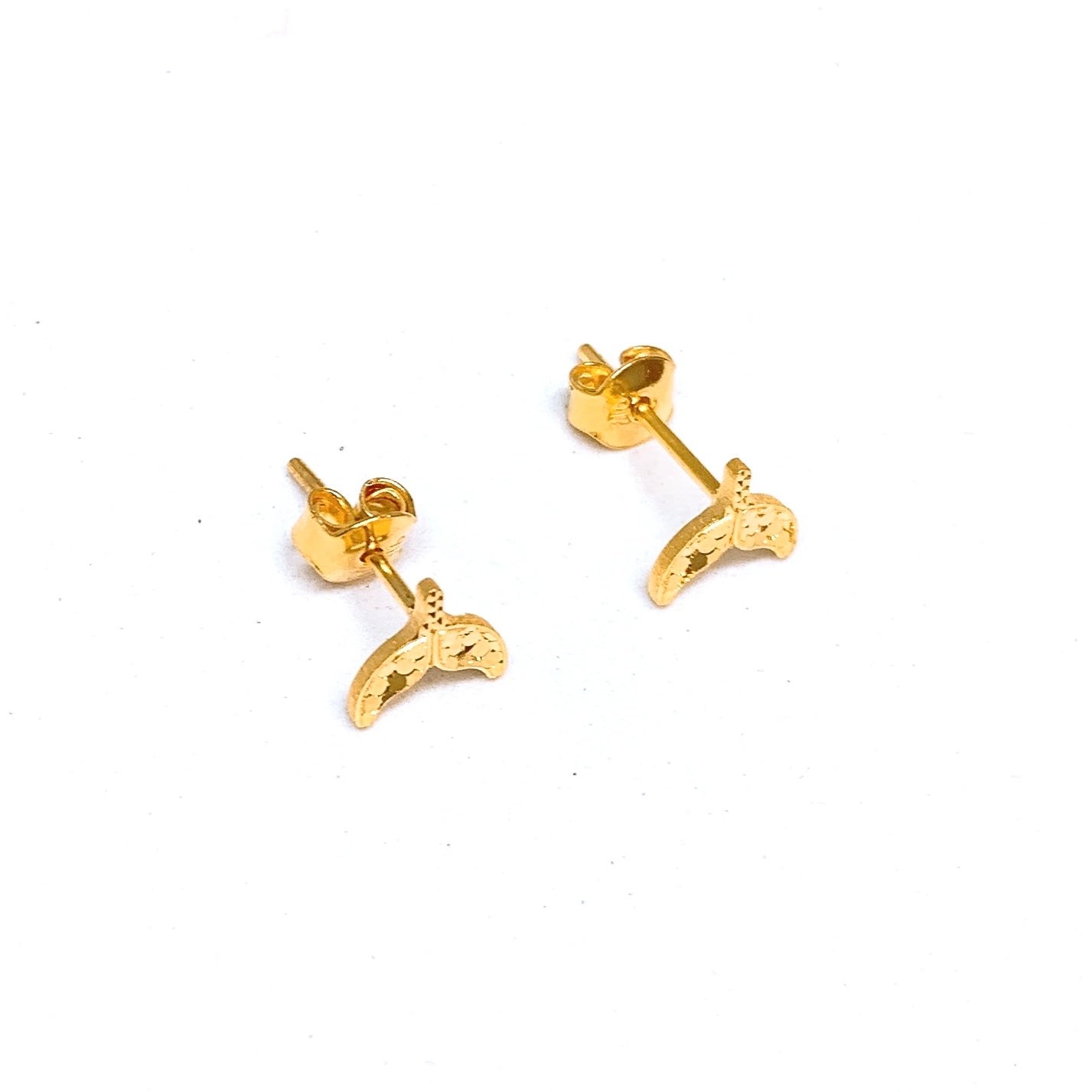 Sequin Whale's Tail Earring Studs