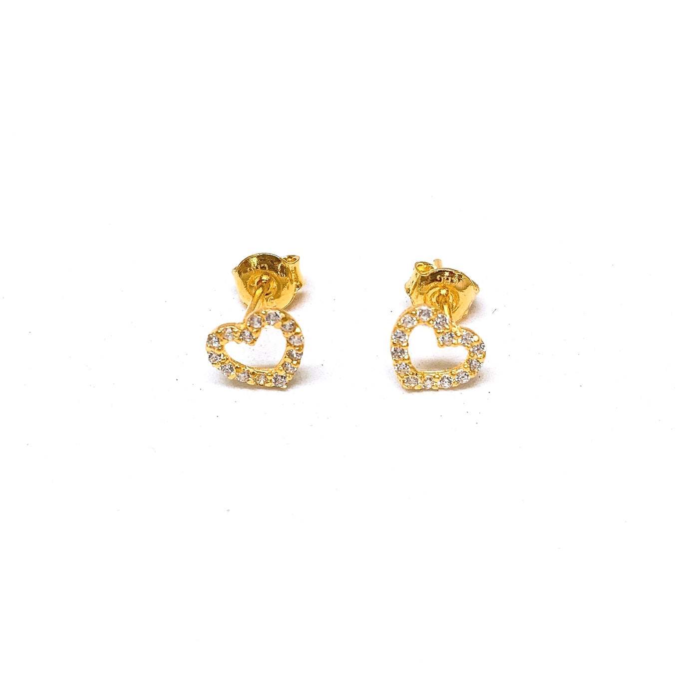 Blingy Heart Cut-Out Earring Studs ( Cubic Zirconia )