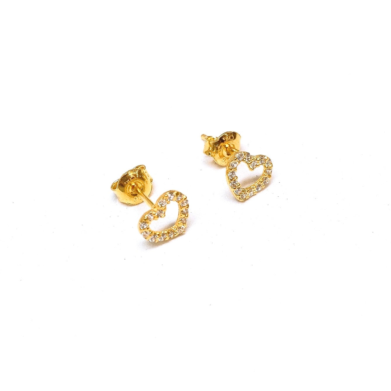 Blingy Heart Cut-Out Earring Studs ( Cubic Zirconia )