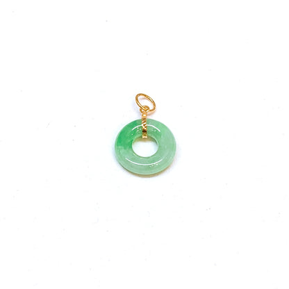 Petite Jade Donut Pendant ( Yellow Gold )