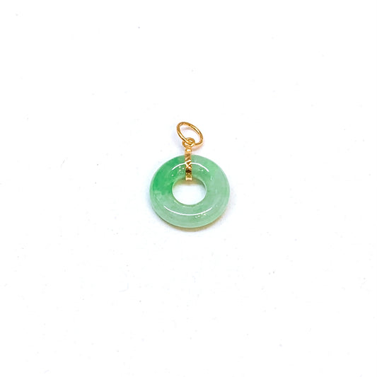 Petite Jade Donut Pendant ( Yellow Gold )