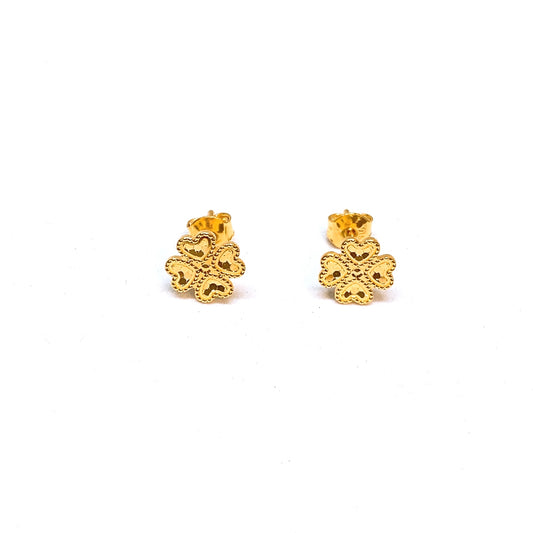 Sequin Hearts Clover Earring Studs