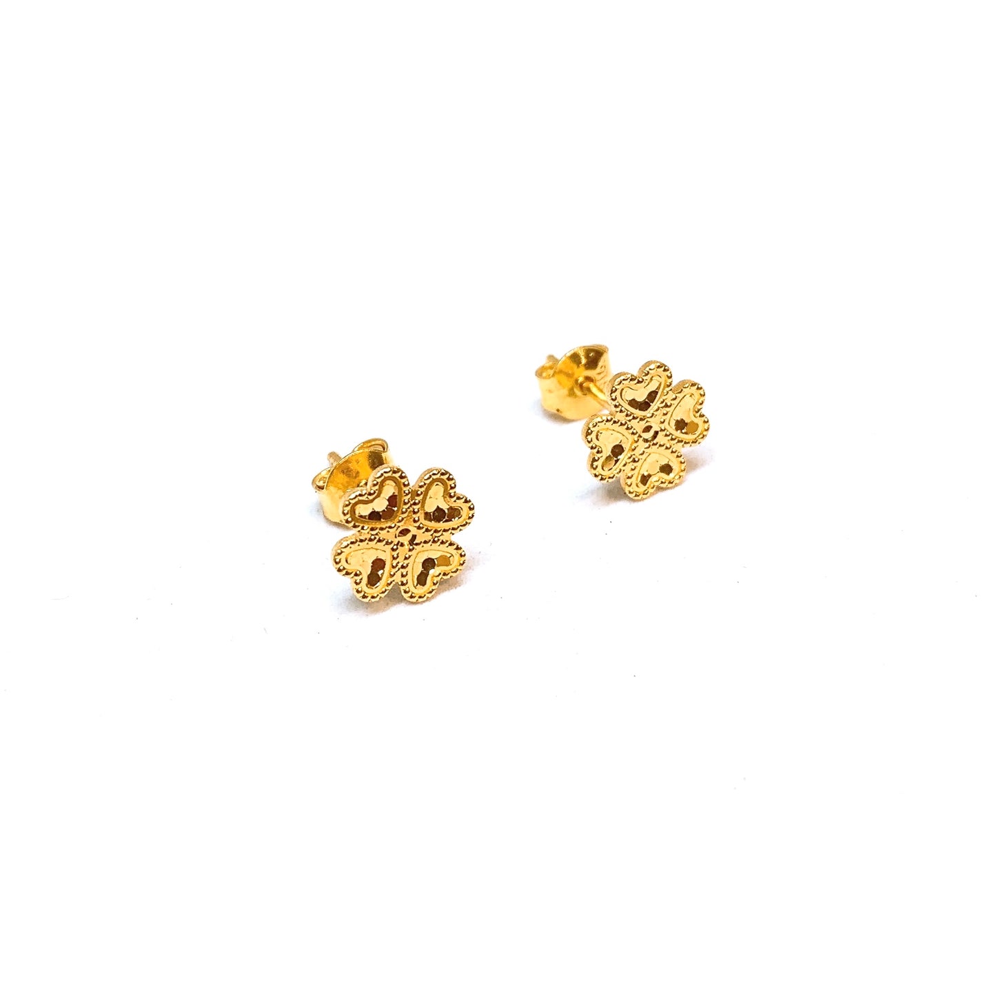 Sequin Hearts Clover Earring Studs