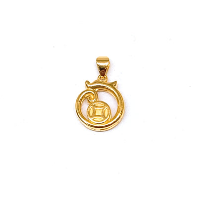 Round Dragon Coin/福 Pendant