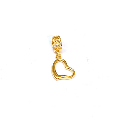 Polished Heart Cut-Out Dangling Charm