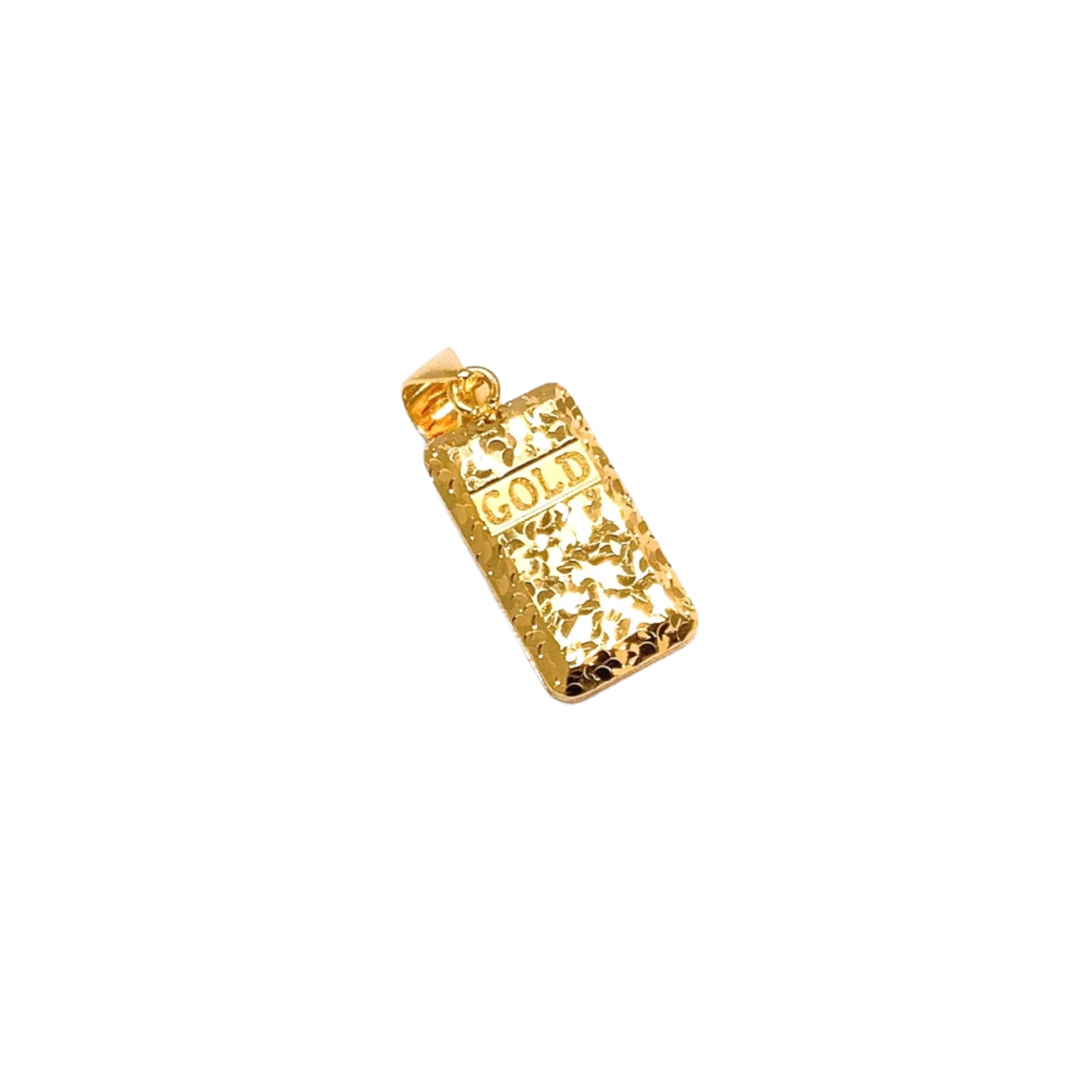 Crushed Ice Petite Gold Bar Pendant – Kin Jewellery