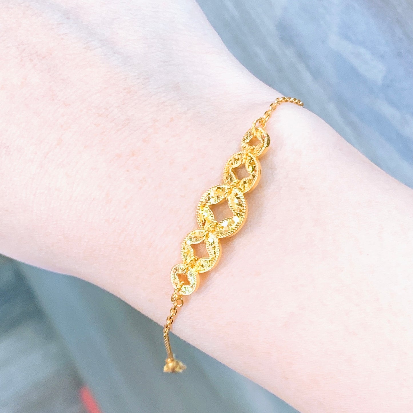 Crushed Ice 5 Coins Dainty Bracelet