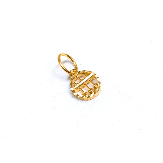 Mini Round Abacus Pendant ( Cutting )