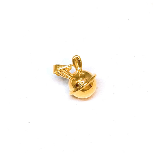 Polished Joyful Bunny Bell Pendant