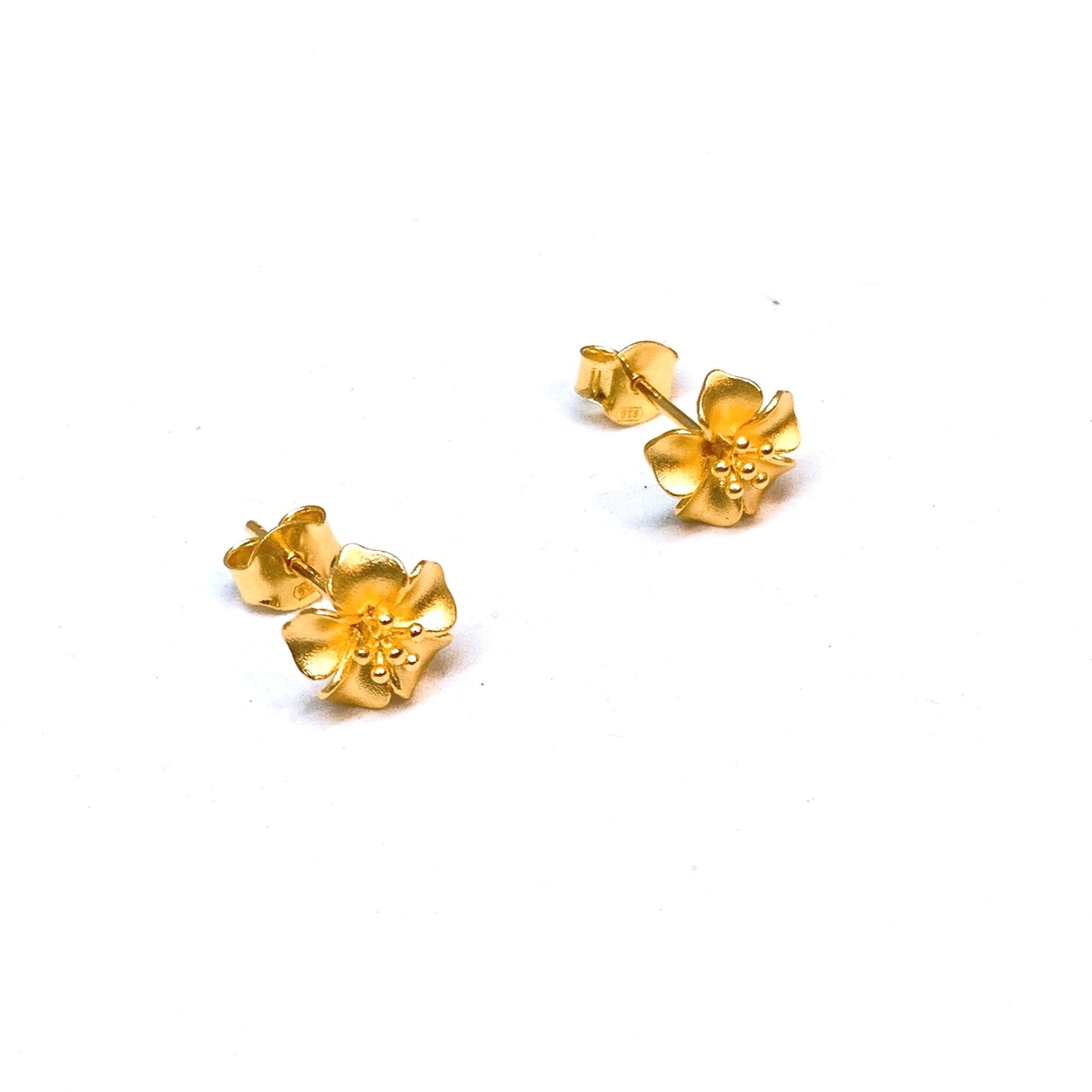3D Matte Floral Earring Studs