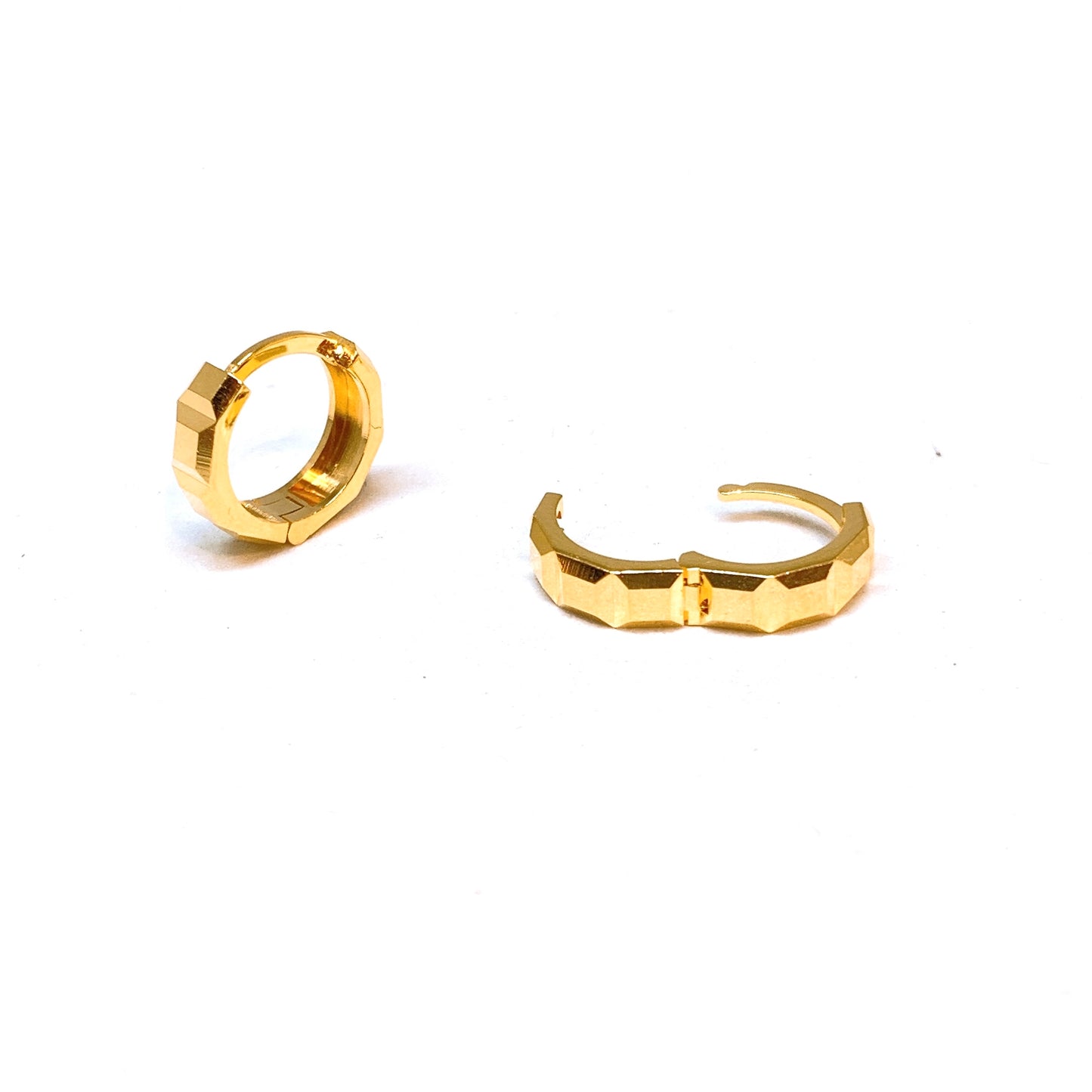 Polished Block Earring Hoops