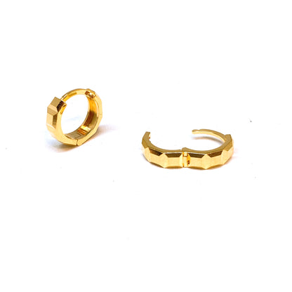 Polished Block Earring Hoops