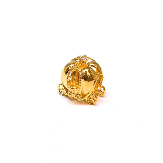 3D Blingy Pumpkin Carriage Spacer Charm
