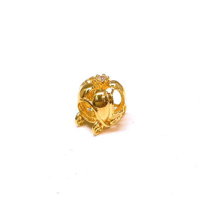 3D Blingy Pumpkin Carriage Spacer Charm