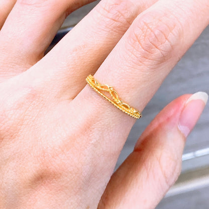 Dainty Beaded Tiara Ring