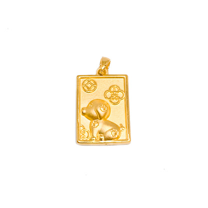 Zodiac Rectangular Pendant - Pig