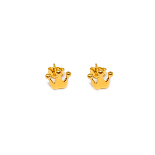 Polished Crown Earring Studs