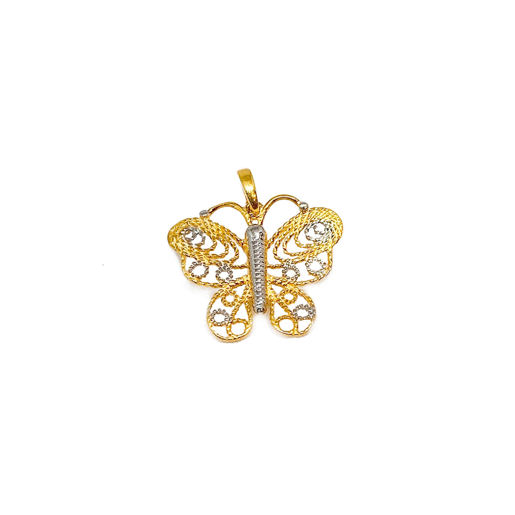 Two Tone Butterfly Cut Out Pendant