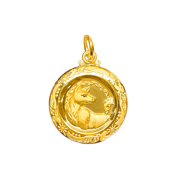 Zodiac Medallion Pendant - Dog